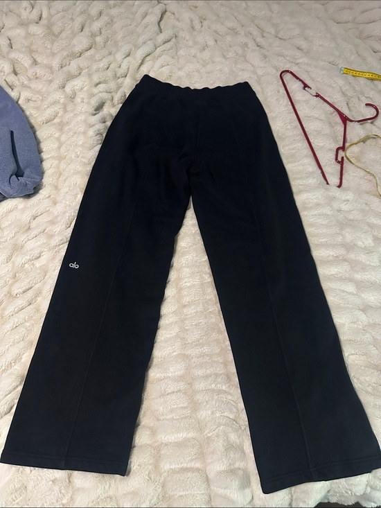 ALO Yoga Pants - Alo Yoga Women's Black Wide-Leg Heavyweight Sweats Pants Size Medium